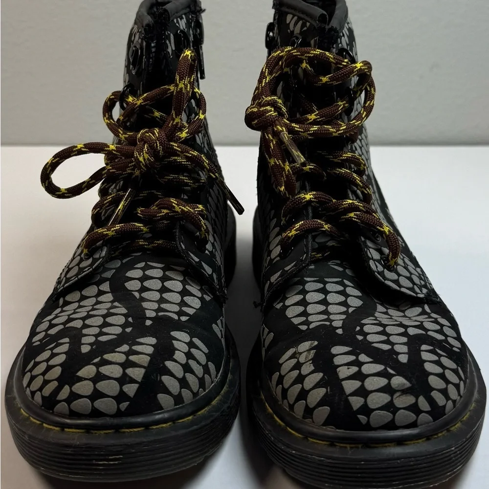 Dr. Martens Black and Gray Kid’s Combat Boots